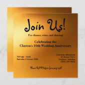 Goldene Lichteinladung 5,25" Einladung (Vorne/Hinten)