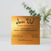 Goldene Lichteinladung 5,25" Einladung (Stehend Vorderseite)