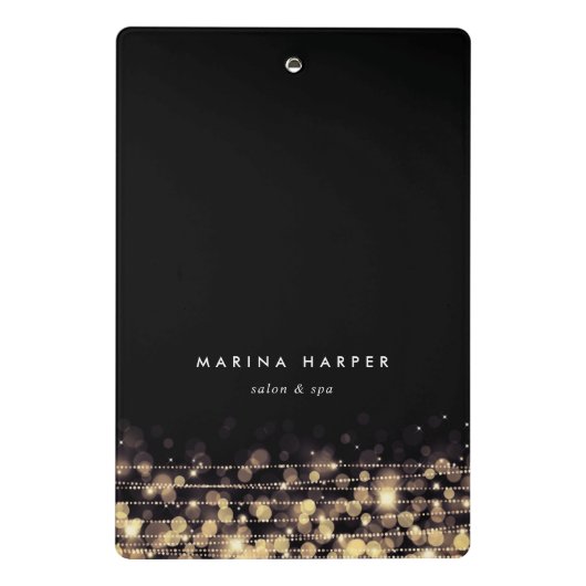Goldene Lichter Personalisiert Mini Klemmbrett (Rückseite)