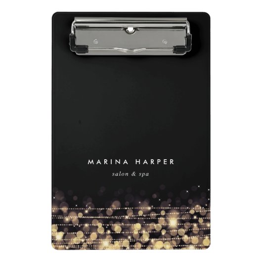 Goldene Lichter Personalisiert Mini Klemmbrett (Vorderseite)
