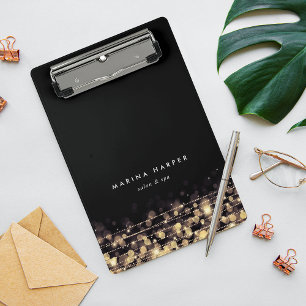 Goldene Lichter Personalisiert Mini Klemmbrett