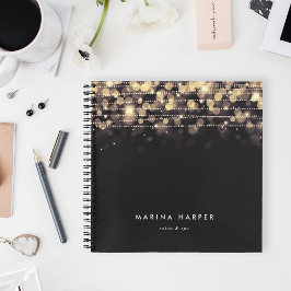 Goldene Lichter Personalisiert Notizblock