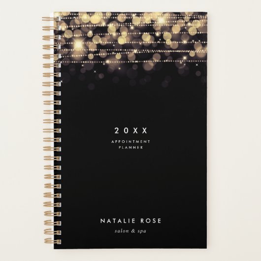 Goldene Lichter Personalisiert Planer (Vorderseite)