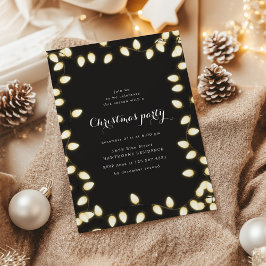 Goldene Lichter Weihnachten Party Einladung