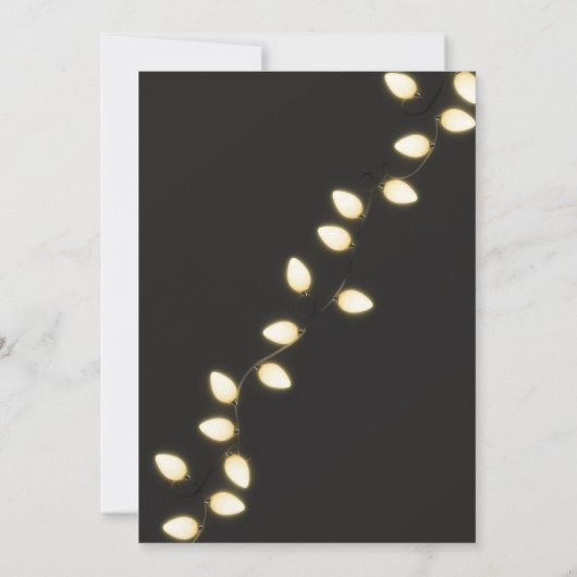 Goldene Lichter Weihnachten Party Einladung (Rückseite)