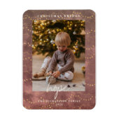 Goldene Lichter Weihnachts-Foto Magnet (Vertikal)