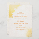 Goldene Liebe: Elegante Hochzeit Einladung (Vorne/Hinten)