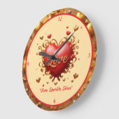 "Goldene Liebe Embrace" Große Wanduhr (Winkel)