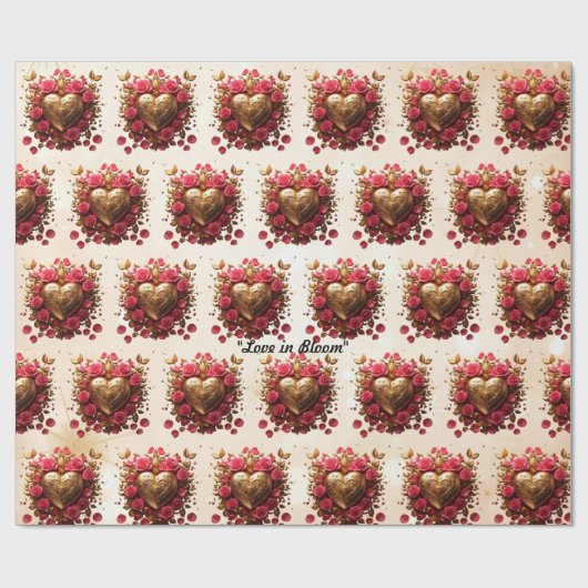 "Goldene Liebe" Geschenkpapier (Flach)