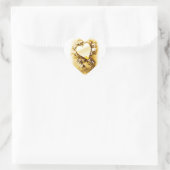 Goldene Liebe_ Herz-Aufkleber (Tasche)