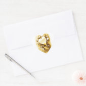 Goldene Liebe_ Herz-Aufkleber (Umschlag)