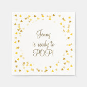 Goldene Liebe Herz bereit zum Pop Kinderdusche/Spr Serviette (Vorderseite)