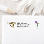 Goldene Liebe Herz und Lila dünne Rücksendeadresse (Insitu)