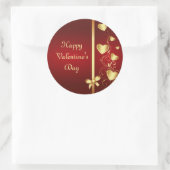 Goldene Liebe Herz und Schnörkel Runder Aufkleber (Tasche)