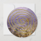 Goldene Lila Einfache Wasserfarbenhochzeit Einladung (Rückseite)