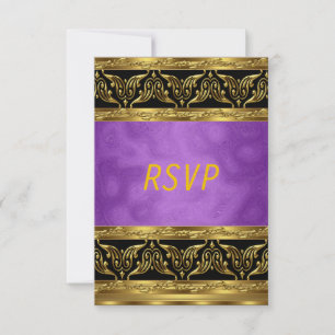 Goldene lila Geburtstagsfeier Einladung RSVP