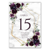 Goldene Lila Marmorplatte Tischnummer (Rückseite)