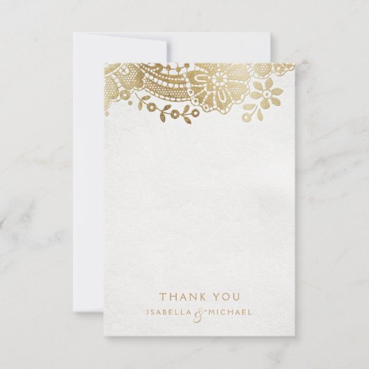Goldene lila Vintage Hochzeitsfeier Danke (Vorderseite)