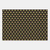 Goldene Lilie auf Schwarz Golden & White Geschenkpapier Set (Vorderseite 3)