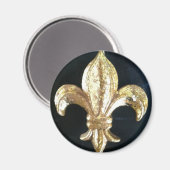 GOLDENE LILIE AUF SCHWARZ MAGNET (Vorderseite/Rückseite)