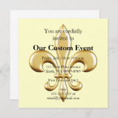 Goldene Lilie Einladung (Vorne/Hinten)