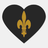 Goldene Lilie Herz-Aufkleber (Vorderseite)