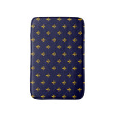 Goldene Lilie über Navy Blue Badematte (Vorderseite Vertikal)