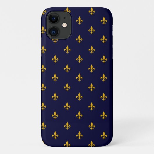 Goldene Lilie über Navy Blue Case-Mate iPhone Hülle (Rückseite)