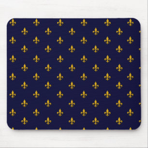 Goldene Lilie über Navy Blue Mousepad