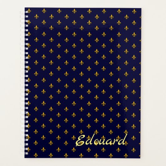 Goldene Lilie über Navy Blue Planer (Vorderseite)