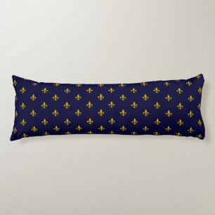 Goldene Lilie über Navy Blue Seitenschläferkissen
