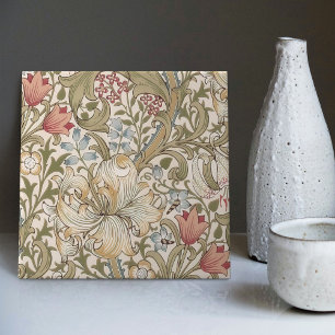 Goldene Lilie William Morris Arts Crafts Florales Fliese