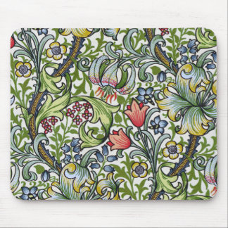Goldene Lilien-Blumenchintz-Muster H William Mousepad