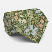 "Goldene Lilien-" Blumengrün William Morriss Krawatte (Gerollt)