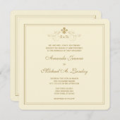 Goldene Lilien-Rolle-formale Hochzeit Einladung (Vorne/Hinten)