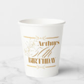 Goldene Lilien Thema Erwachsene Party Pappbecher (Vorderseite)