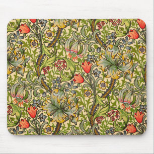 Goldene Lilien-Vintager Blumenentwurf Williams Mousepad