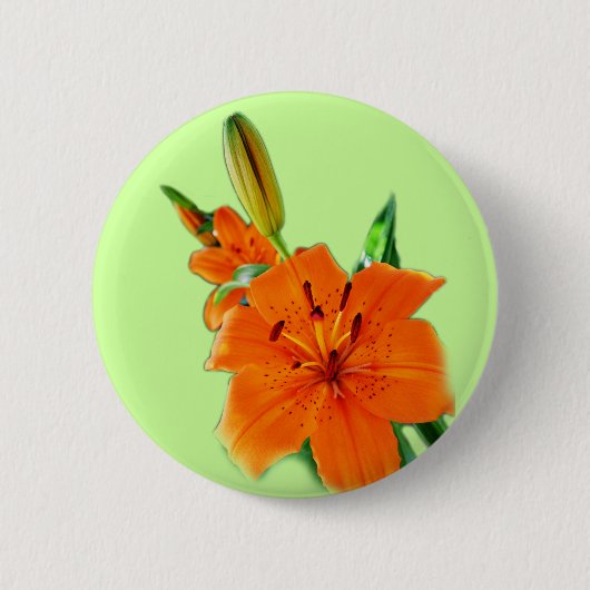 goldene Lilienblumen Button (Vorderseite)