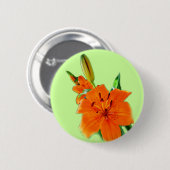 goldene Lilienblumen Button (Vorne & Hinten)