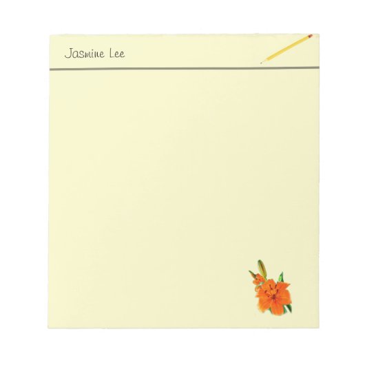 goldene Lilienblumen Notizblock (Vorderseite)