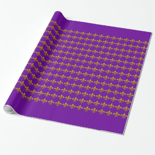 Goldene Lilienborder + Ihr Text & Hintergrund Geschenkpapier
