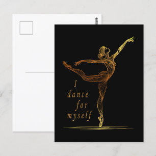 Goldene Linie Art Ballerina - Ich tanze für mich Postkarte