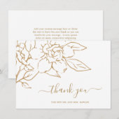 Goldene Linie Magnolia Dankeskarte (Vorne/Hinten)