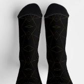 Goldene Linien auf schwarzem Hintergrund Socken (Oben)