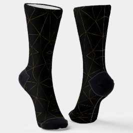 Goldene Linien auf schwarzem Hintergrund  Socken