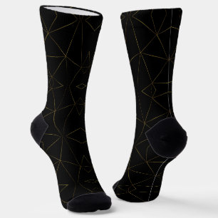 Goldene Linien auf schwarzem Hintergrund Socken
