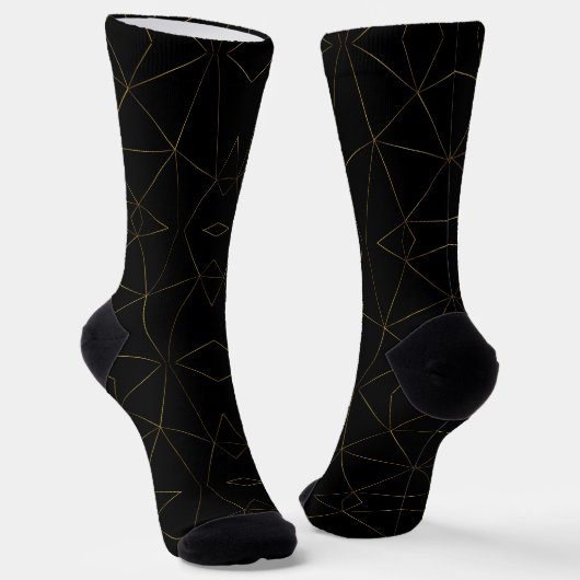 Goldene Linien auf schwarzem Hintergrund Socken (Gewinkelt)