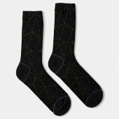 Goldene Linien auf schwarzem Hintergrund Socken (Rechts)