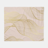Goldene Linien: Luxuriöses Vintages Muster. Fleecedecke (Vorderseite (Horizontal))
