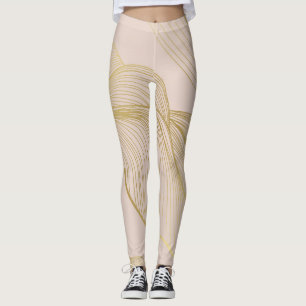 Goldene Linien: Luxuriöses Vintages Muster. Leggings